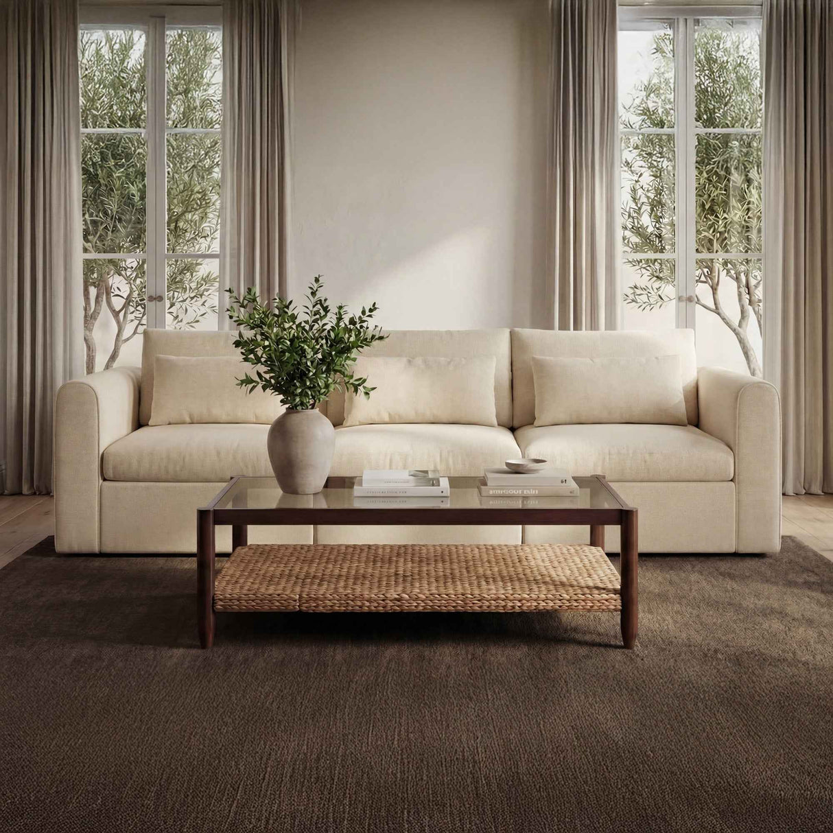 Swift Light Beige Right Arm Facing Chair by Moe's Home at Eve Furniture