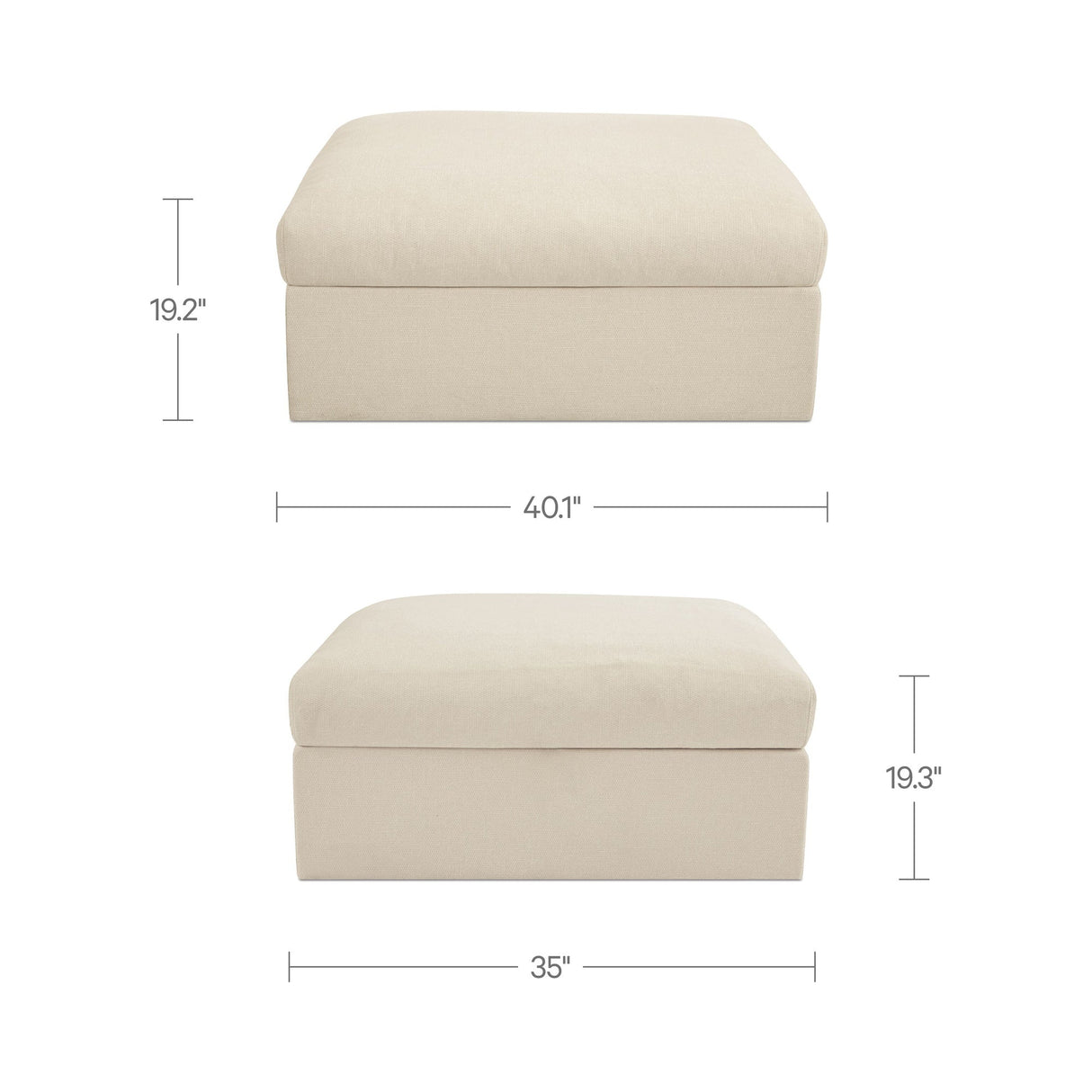 Swift Light Beige Storage Ottoman by MOES at Eve Furniture