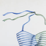 Swimsuit Blue by Mercana Studio a Hand Embellished Textured Framed Art Print Matted under Glass by Mercana at Eve Furniture