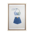 Swimsuit Blue by Mercana Studio a Hand Embellished Textured Framed Art Print Matted under Glass by Mercana at Eve Furniture