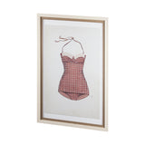 Swimsuit Pink by Mercana Studio a Hand Embellished Textured Framed Art Print Matted under Glass by Mercana at Eve Furniture