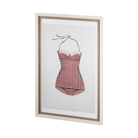 Swimsuit Pink by Mercana Studio a Hand Embellished Textured Framed Art Print Matted under Glass by Mercana at Eve Furniture