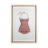 Swimsuit Pink by Mercana Studio a Hand Embellished Textured Framed Art Print Matted under Glass by Mercana at Eve Furniture