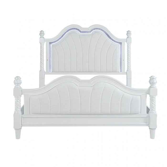 Swindon Pearl White 5-Piece Queen Bedroom Set by Furniture of America at Eve Furniture