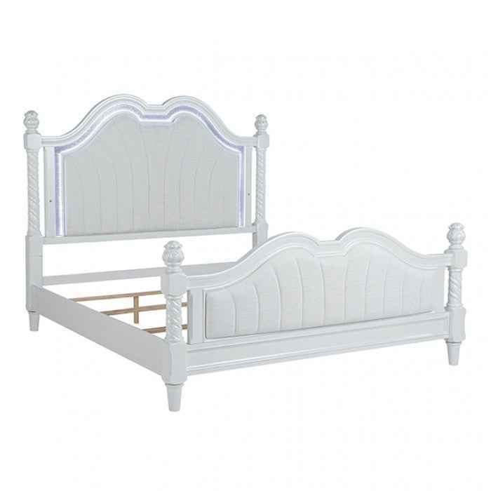 Swindon Pearl White 5-Piece Queen Bedroom Set by Furniture of America at Eve Furniture