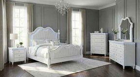 Swindon Pearl White 5-Piece Queen Bedroom Set by Furniture of America at Eve Furniture