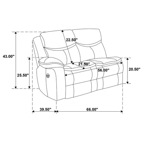 Sycamore Brown Upholstered Power Reclining Sectional by Coaster at Eve Furniture
