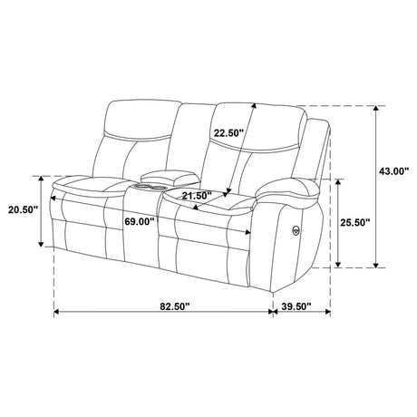 Sycamore Brown Upholstered Power Reclining Sectional by Coaster at Eve Furniture