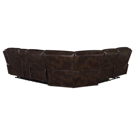 Sycamore Brown Upholstered Power Reclining Sectional by Coaster at Eve Furniture