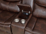 Sycamore Brown Upholstered Power Reclining Sectional by Coaster at Eve Furniture