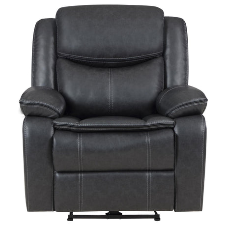 Sycamore Dark Grey Upholstered Power Recliner Chair by Coaster at Eve Furniture