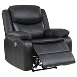 Sycamore Dark Grey Upholstered Power Recliner Chair by Coaster at Eve Furniture