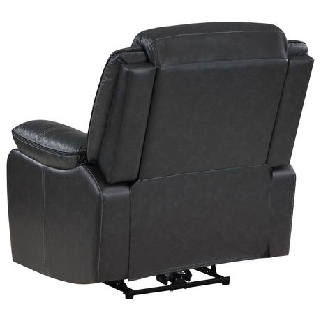 Sycamore Dark Grey Upholstered Power Recliner Chair by Coaster at Eve Furniture