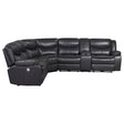 Sycamore Gray Upholstered Power Reclining Sectional by Coaster at Eve Furniture