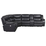 Sycamore Gray Upholstered Power Reclining Sectional by Coaster at Eve Furniture