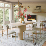 Sydhavnen Cream & Gold Dining Chair by Zuomod at Eve Furniture