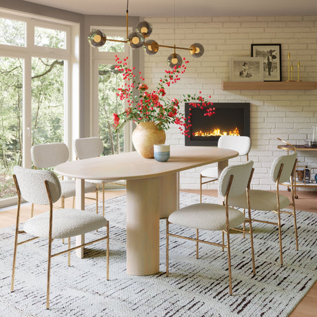 Sydhavnen Cream & Gold Dining Chair by Zuomod at Eve Furniture