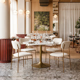 Sydhavnen Cream & Gold Dining Chair by Zuomod at Eve Furniture