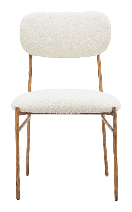 Sydhavnen Cream & Gold Dining Chair by Zuomod at Eve Furniture