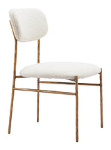 Sydhavnen Cream & Gold Dining Chair by Zuomod at Eve Furniture