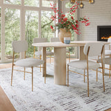 Sydhavnen Cream & Gold Dining Chair by Zuomod at Eve Furniture