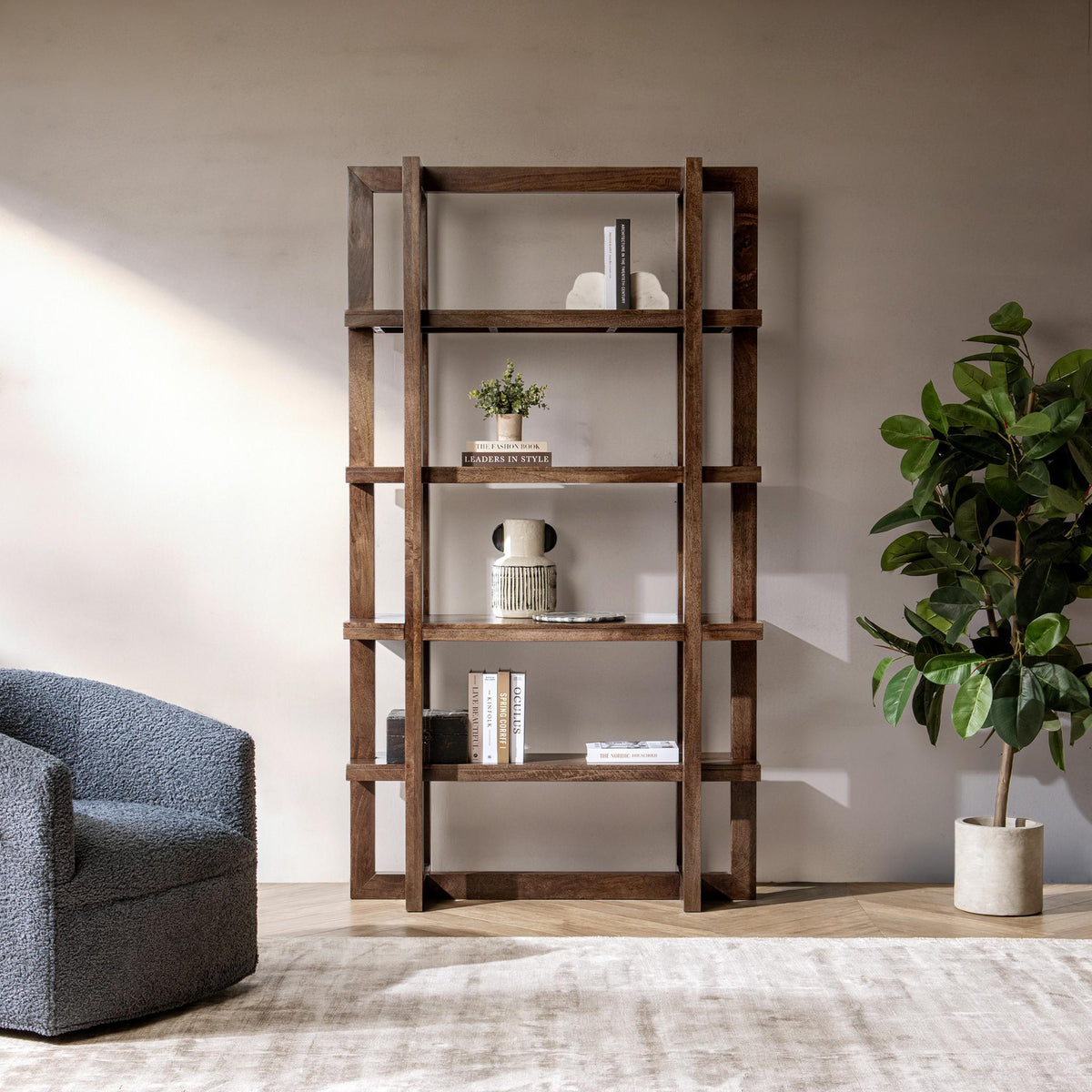 Sydney Bookshelf Bark Brown by Classic Home at Eve Furniture