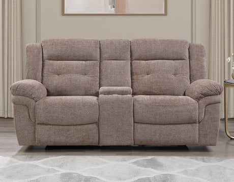 Sydney Console Loveseat, Manual Reclining, Glider, Brown by Steve Silver at Eve Furniture