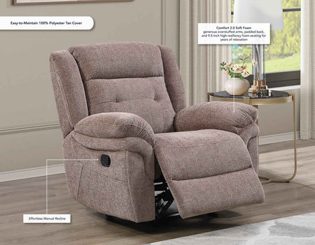 Sydney Glider Recliner, Manual, Brown by Steve Silver at Eve Furniture