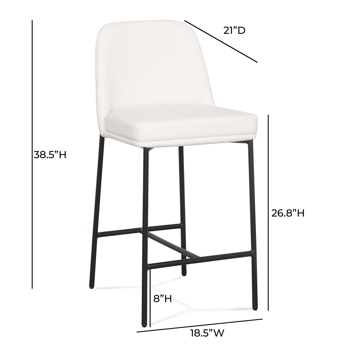 Sydney Performance Vegan Leather Counter Stool - Set of 2 by TOV Furniture at Eve Furniture