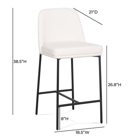 Sydney Performance Vegan Leather Counter Stool - Set of 2 by TOV Furniture at Eve Furniture