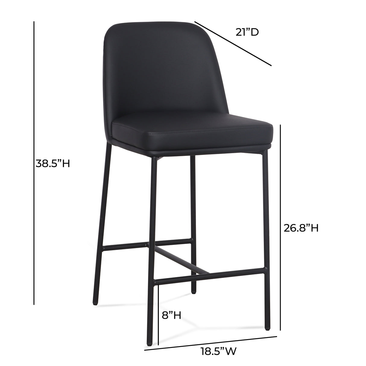 Sydney Performance Vegan Leather Counter Stool - Set of 2 by TOV Furniture at Eve Furniture