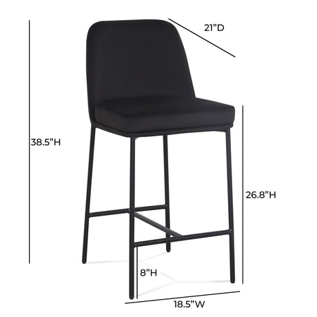 Sydney Performance Velvet Counter Stool Set of 2 by TOV Furniture at Eve Furniture