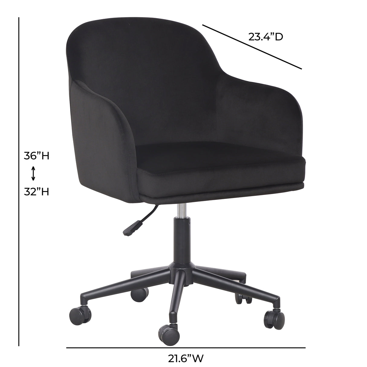 Sydney Performance Velvet Office Desk Chair by TOV Furniture at Eve Furniture