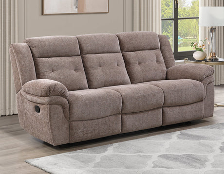 Sydney Sofa, Manual Reclining, Double Glider, Brown by Steve Silver at Eve Furniture