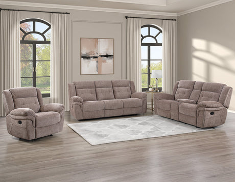Sydney Sofa, Manual Reclining, Double Glider, Brown by Steve Silver at Eve Furniture