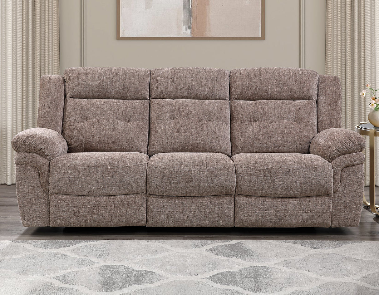Sydney Sofa, Manual Reclining, Double Glider, Brown by Steve Silver at Eve Furniture