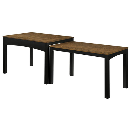 Sykes Brown And Black 47-inch 2-Piece Nesting Dining Table by Coaster at Eve Furniture