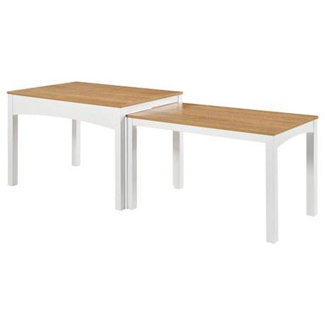 Sykes Natural And White 47-inch 2-Piece Nesting Dining Table by Coaster at Eve Furniture