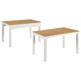 Sykes Natural And White 47-inch 2-Piece Nesting Dining Table by Coaster at Eve Furniture