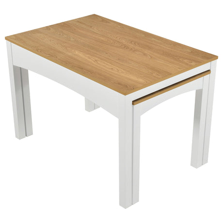 Sykes Natural And White 47-inch 2-Piece Nesting Dining Table by Coaster at Eve Furniture