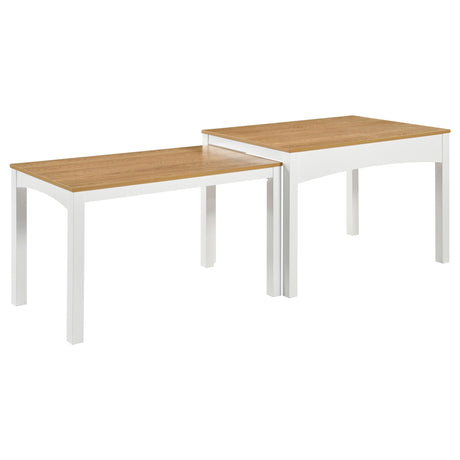 Sykes Natural And White 47-inch 2-Piece Nesting Dining Table by Coaster at Eve Furniture