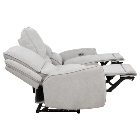 Sylmar Chenille Upholstered Power Reclining Sofa Dove Grey by Coaster at Eve Furniture
