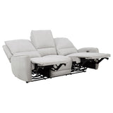Sylmar Chenille Upholstered Power Reclining Sofa Dove Grey by Coaster at Eve Furniture