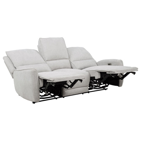 Sylmar Chenille Upholstered Power Reclining Sofa Dove Grey by Coaster at Eve Furniture