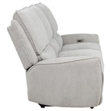 Sylmar Chenille Upholstered Power Reclining Sofa Dove Grey by Coaster at Eve Furniture