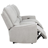 Sylmar Chenille Upholstered Power Reclining Sofa Dove Grey by Coaster at Eve Furniture