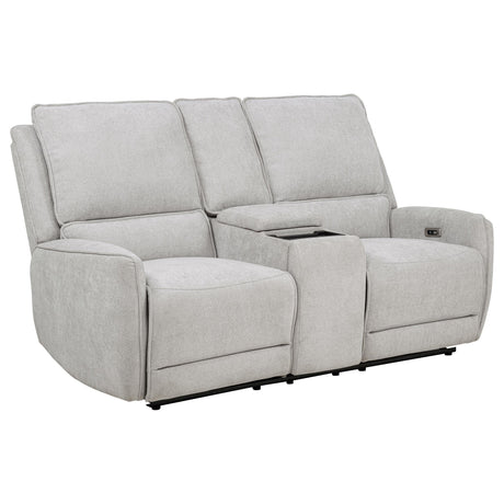 Sylmar Dove Gray 2-Piece Chenille Power Reclining Set by Coaster at Eve Furniture