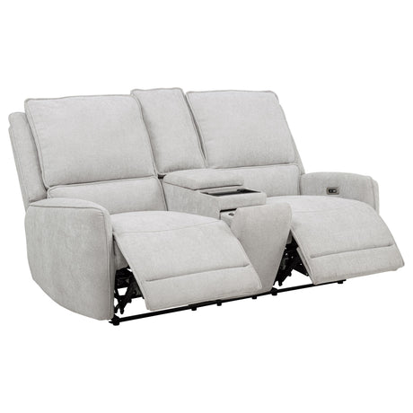 Sylmar Dove Gray 2-Piece Chenille Power Reclining Set by Coaster at Eve Furniture