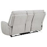 Sylmar Dove Gray 2-Piece Chenille Power Reclining Set by Coaster at Eve Furniture