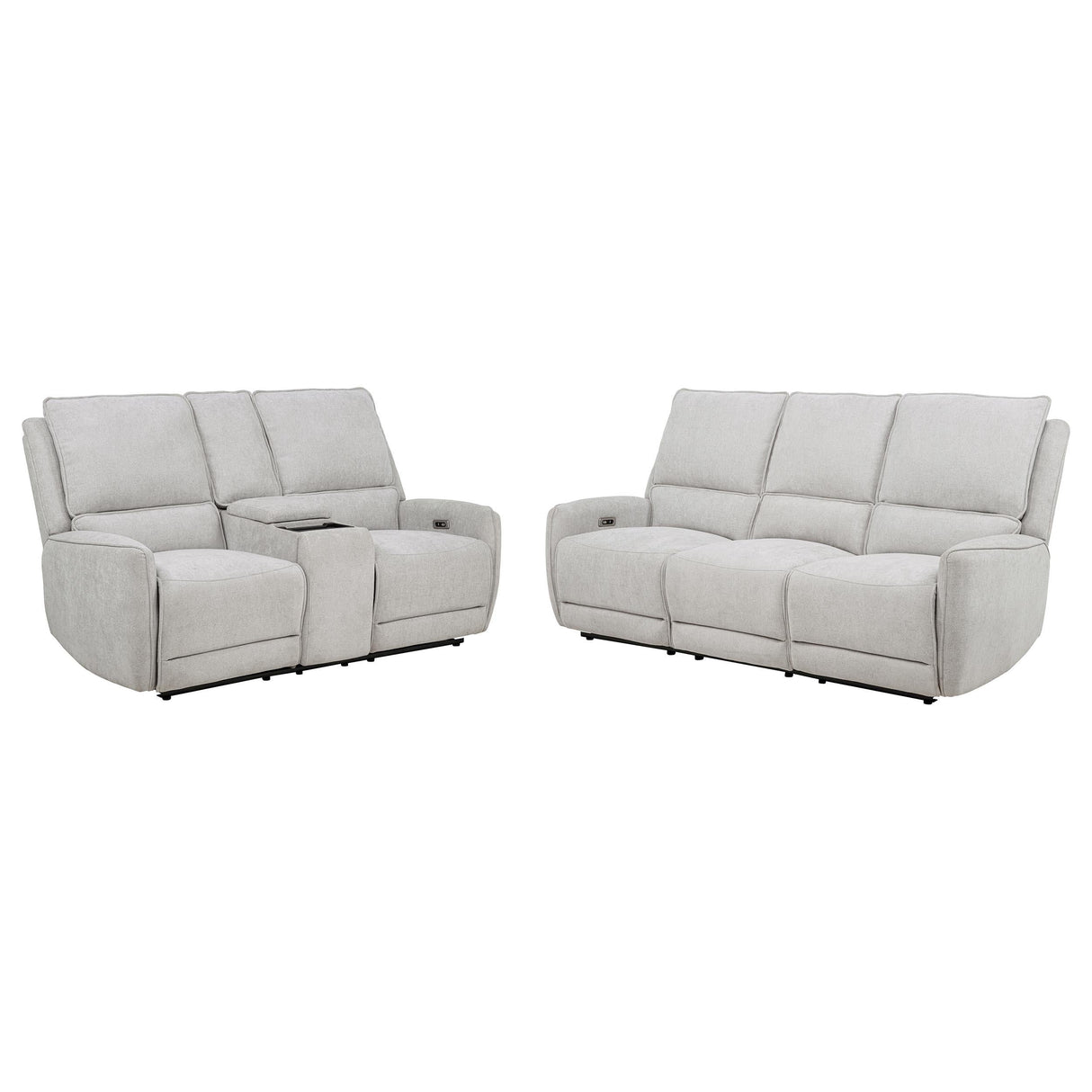 Sylmar Dove Gray 2-Piece Chenille Power Reclining Set by Coaster at Eve Furniture